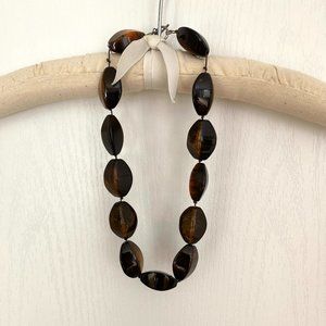 Banana Republic Chunky Dark Brown Beaded Statement Necklace